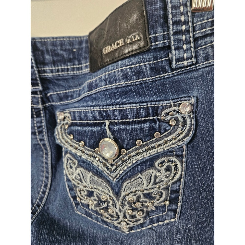 Vintage Grace in‎ LA Jeans Women's 29 Bootcut Embellished Rhinestone Y2K Bling